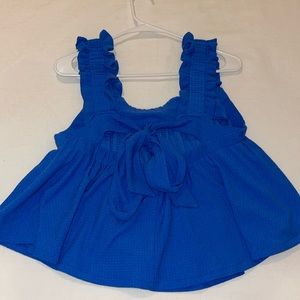 Vestique square neck royal blue top